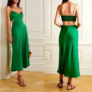TUCKERNUCK A.L.C Blakey Cut out Satin Dress in green size 12